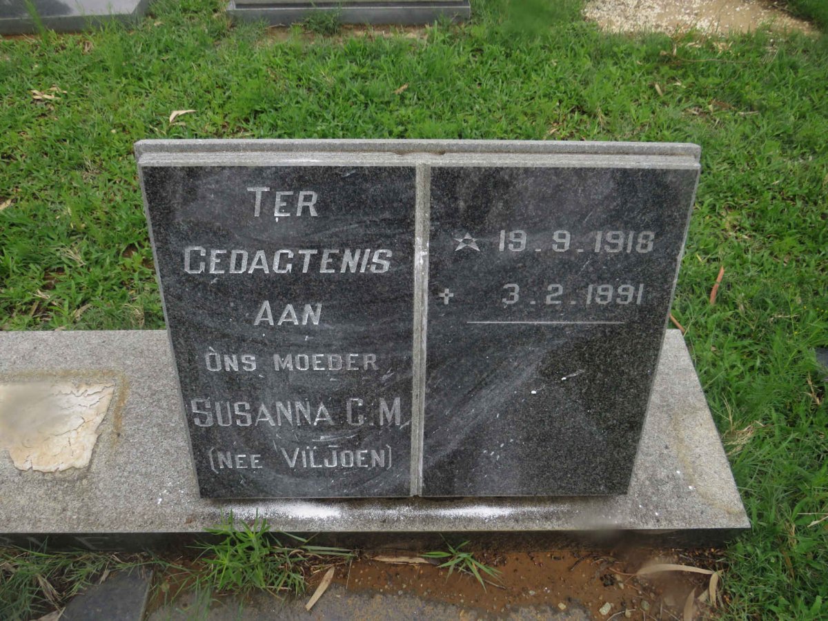 EARLE Willem G. 1910-1977 &amp; Susanna C.M. VILJOEN 1916-1991