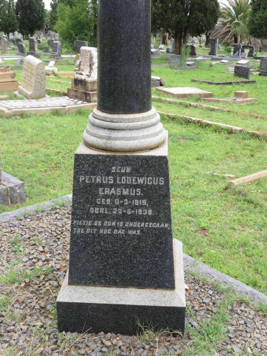 ERASMUS Petrus Lodewicus 1919-1938