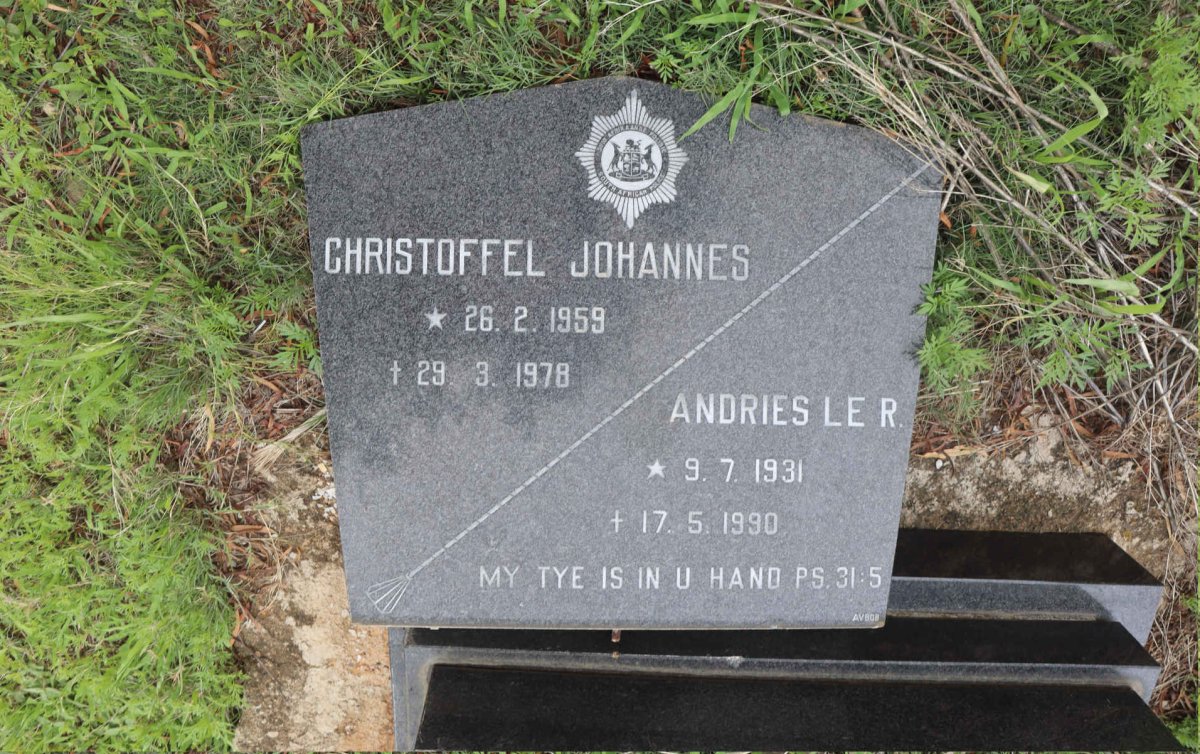 ERASMUS Andries Le R. 1931-1990 :: ERASMUS Christoffel Johannes 1959-1978
