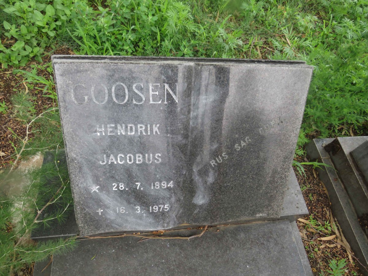 GOOSEN Hendrik Jacobus 1894-1975
