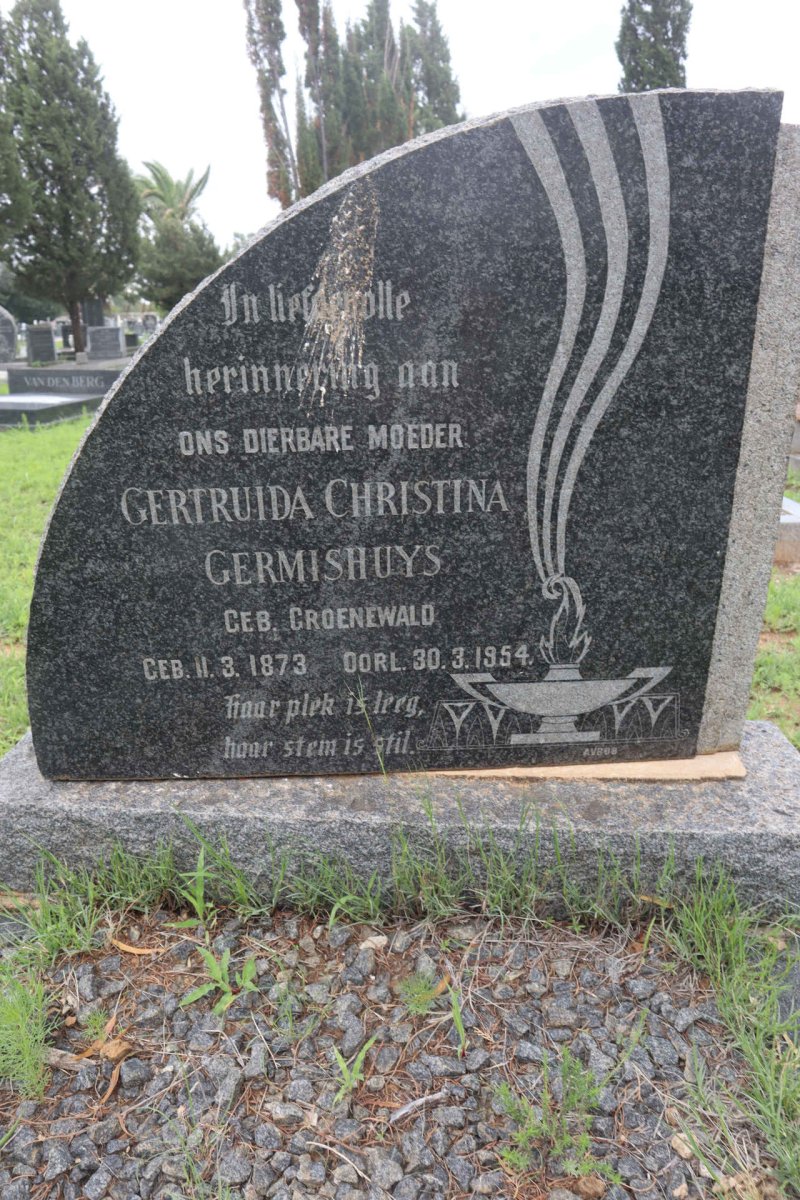 GERMISHUYS Gertruida Christina nee GROENEWALD 1873-1954