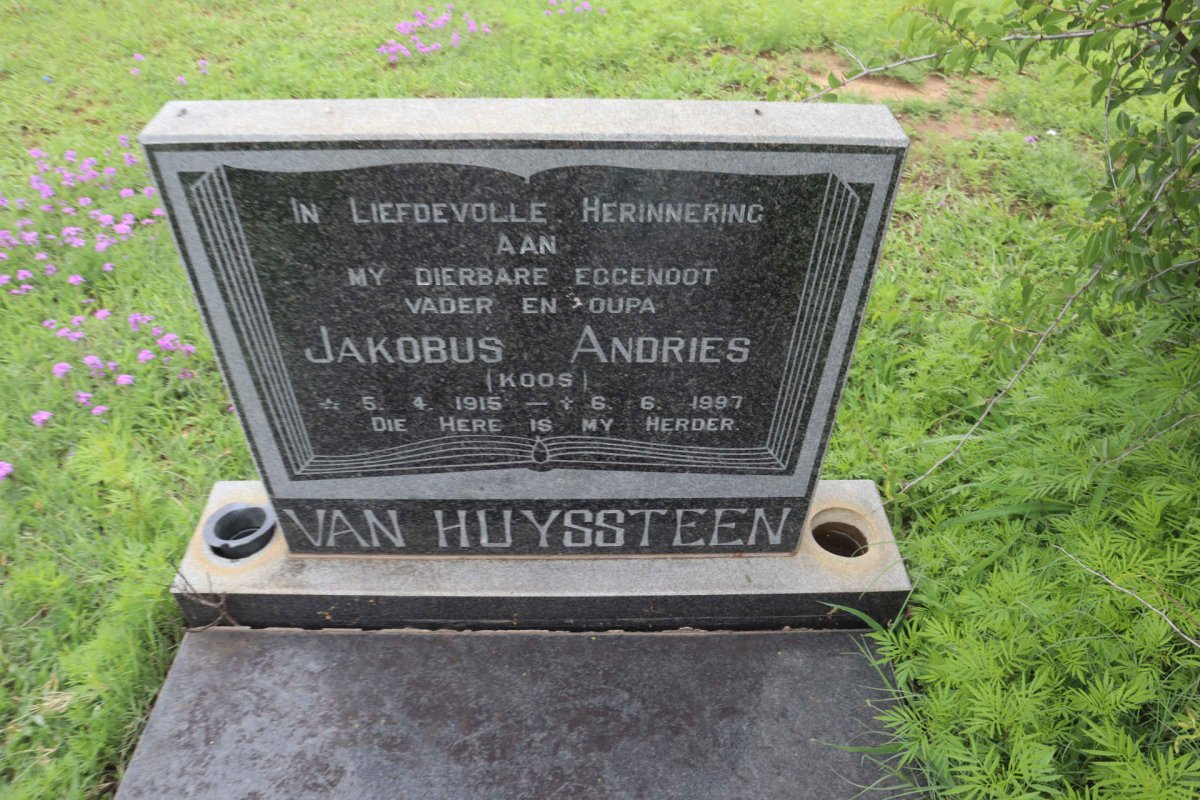 HUYSSTEEN Jakobus Andries, van 1915-1997