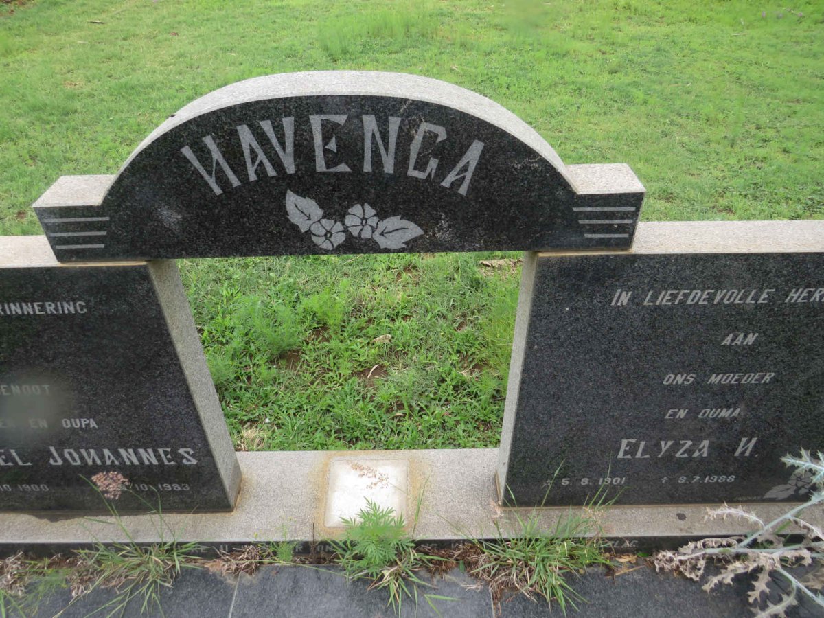 HAVENGA Wessel Johannes 1900-1983 &amp; Elyza H. 1901-1988