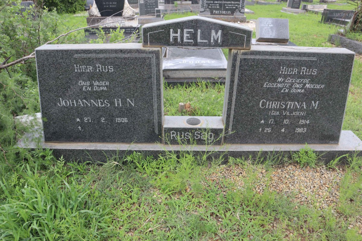 HELM Johannes H.N. 1906- &amp; VILJOEN Christina M. 1914-1983