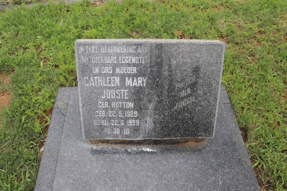 JOOSTE Cathleen Mary nee HUTTON 1929-1959