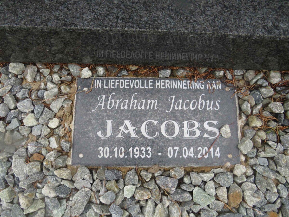 JACOBS Abraham Jacobus 1933-2014