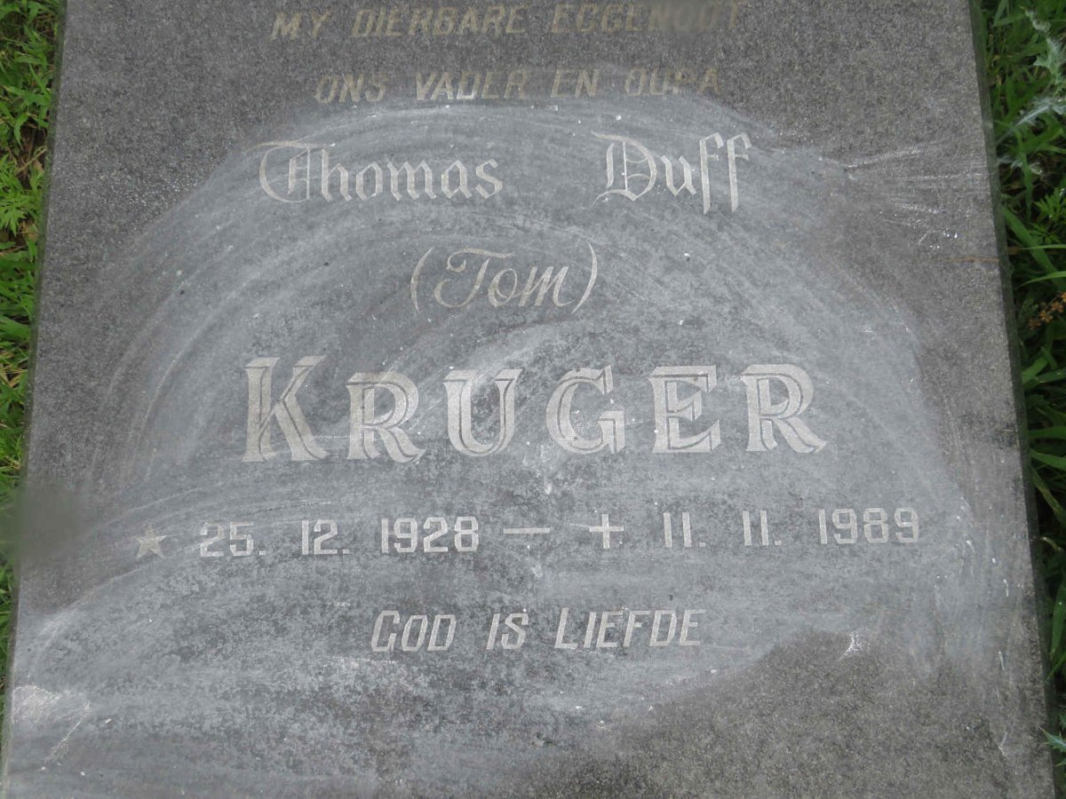 KRUGER Thomas Duff 1928-1989