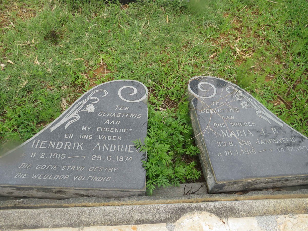 KOTZE Hendrik Andries 1915-1974 &amp; Maria J.B. VAN JAARSVELD 1916-1994