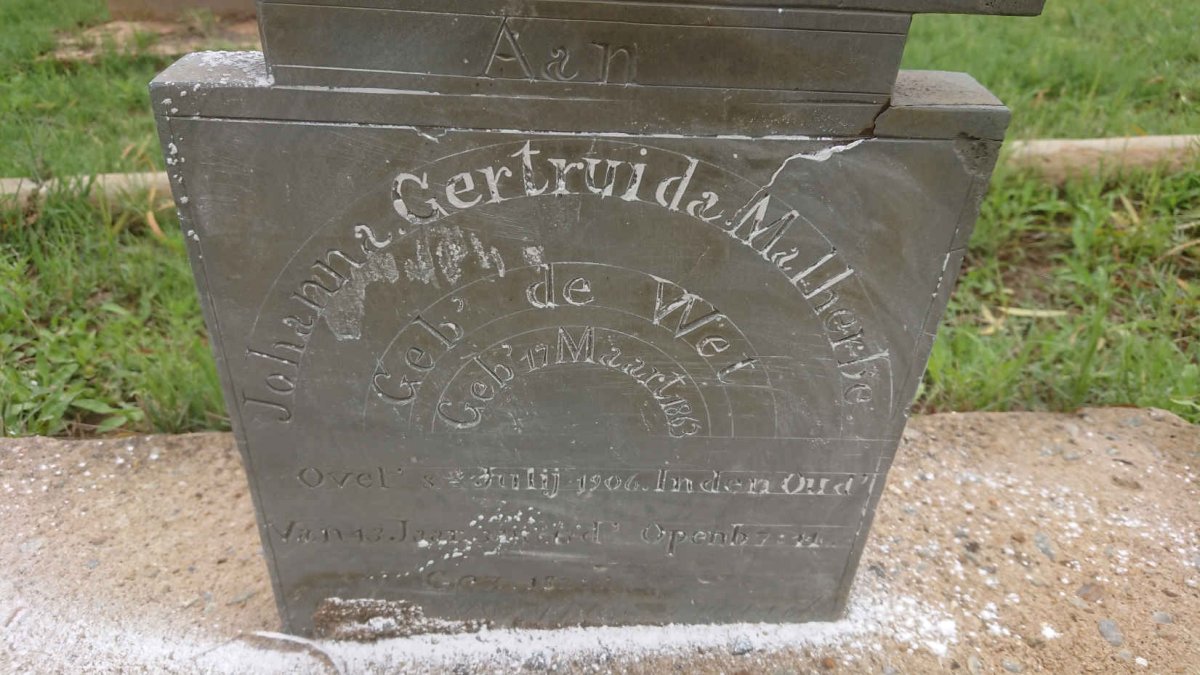 MALHERBE Johanna Gertruida nee DE WET 1863-1906
