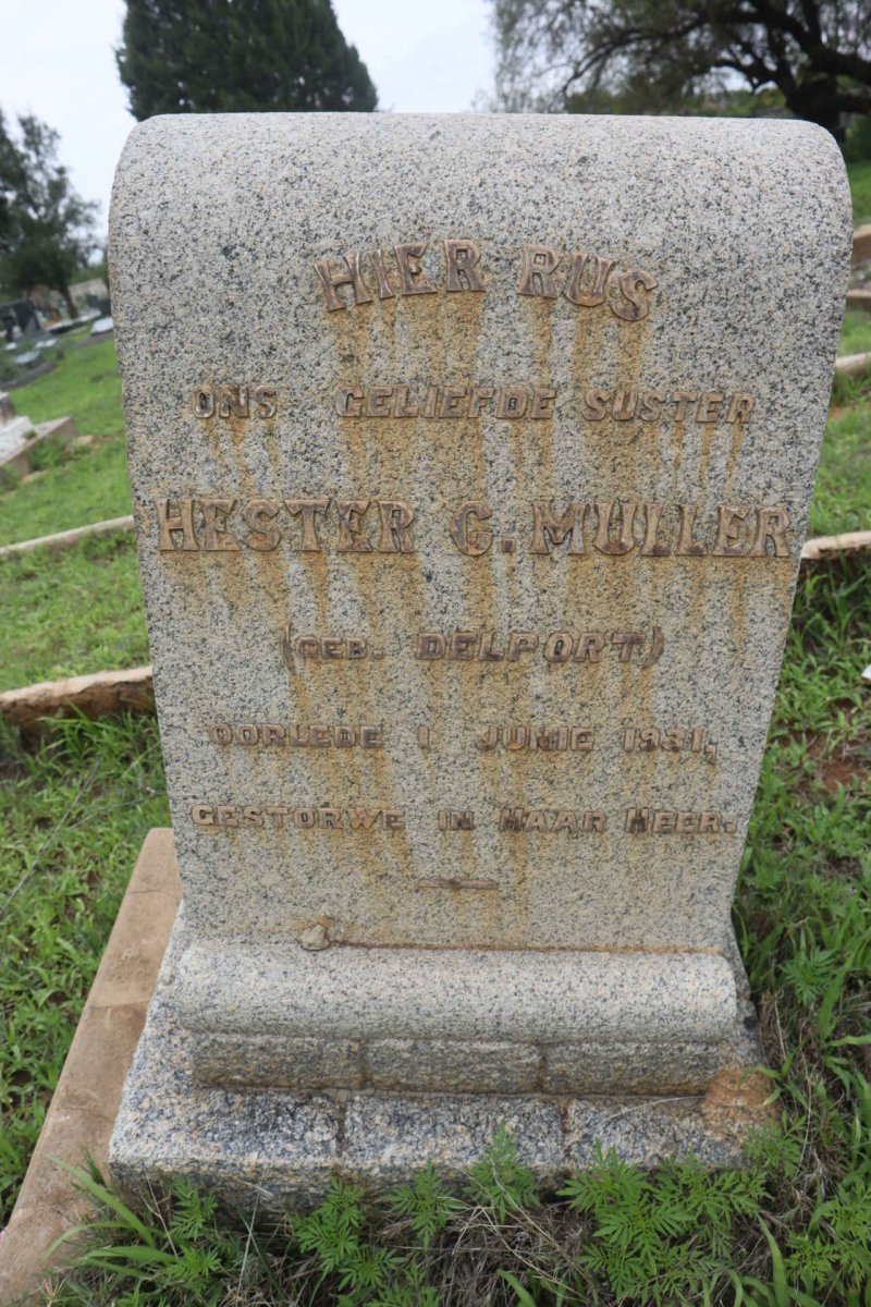 MULLER Hester C. nee DELPORT -1931