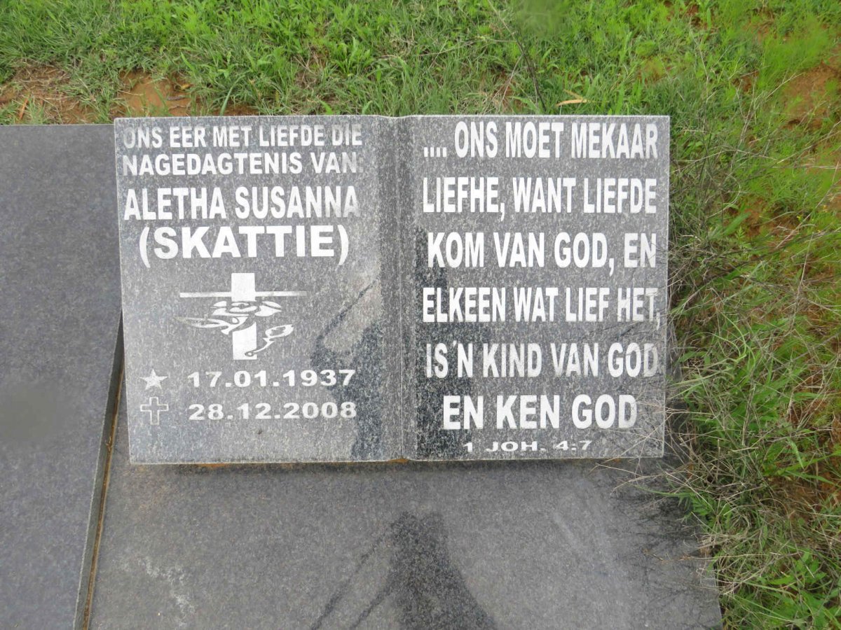 MAREE Johannes Petrus 1931-  &amp; Aletha Susanna 1937-2008