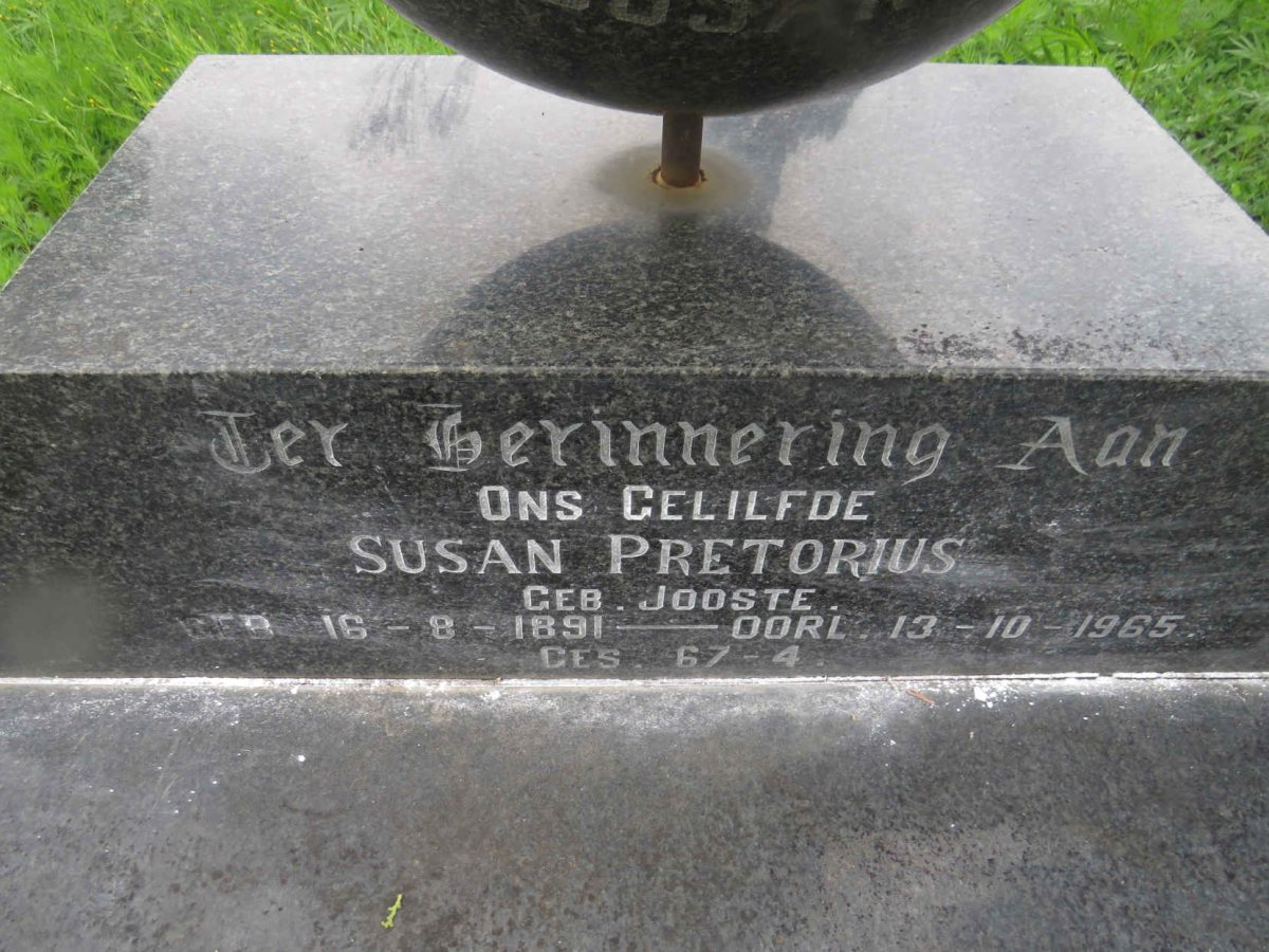 PRETORIUS Susan nee JOOSTE 1891-1965