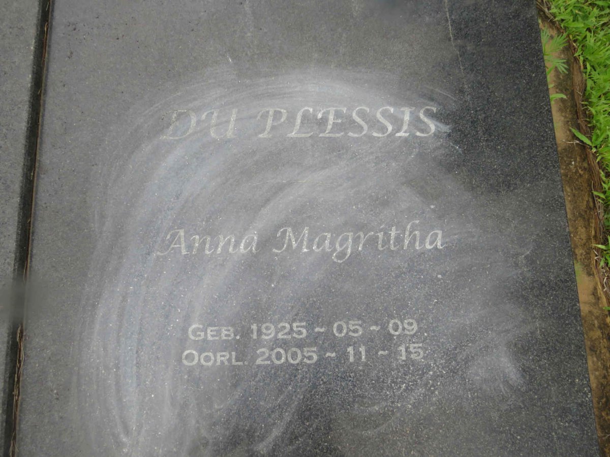 PLESSIS Anna Magritha, du 1925-2005