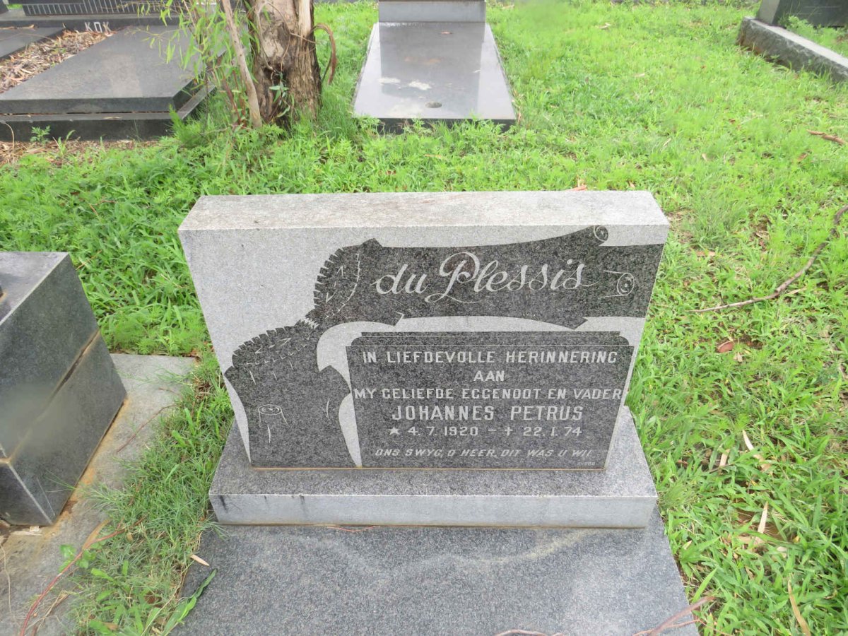PLESSIS Johannes Petrus, du 1920-1974