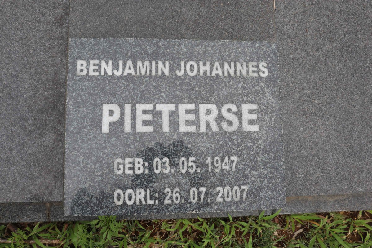 PIETERSE Benjamin Johannes 1947-2007