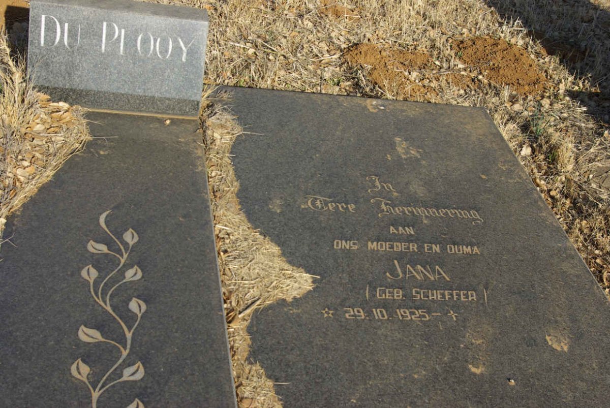 PLOOY Braam, du 1910-1996 &amp; Jana SCHEFFER 1925-