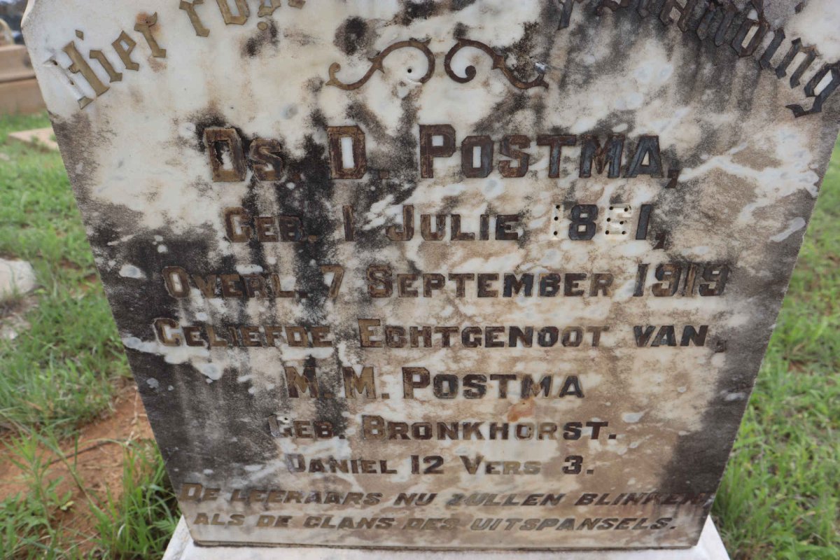POSTMA D. 1861-1919