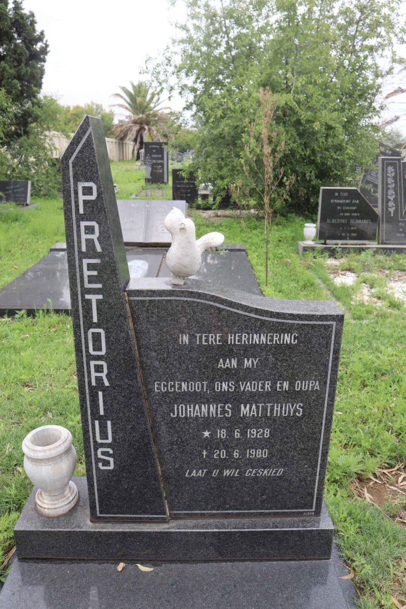 PRETORIUS Johannes Matthuys 1928-1980