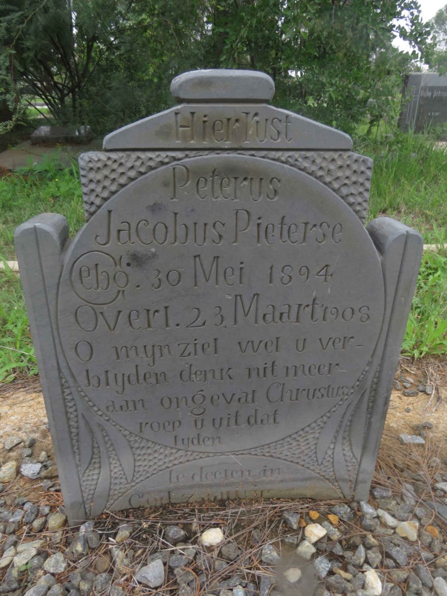 PIETERSE Peterus Jacobus 1894-1908