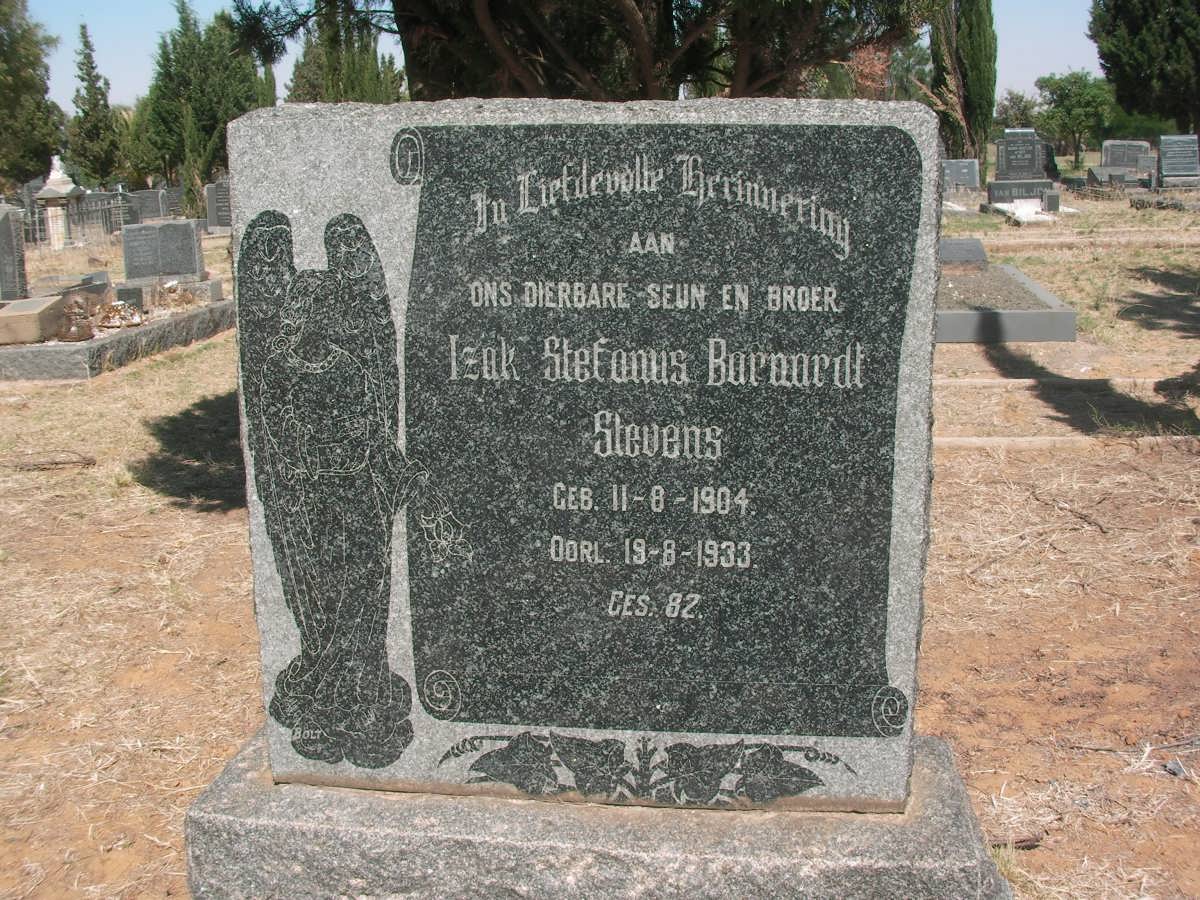 STEVENS Izak Stefanus Barnard 1904-1933