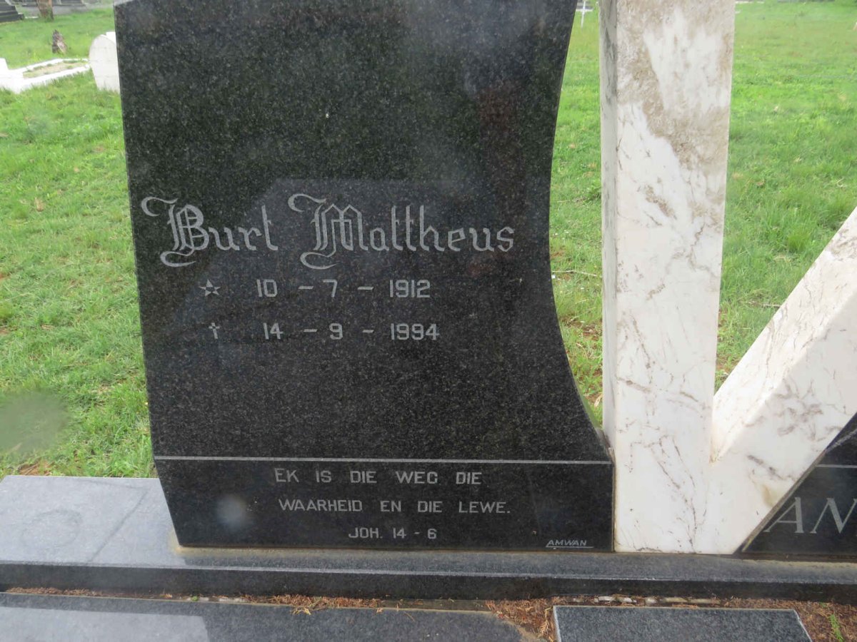 SCHALKWYK Burt Mattheus, van 1912-1994