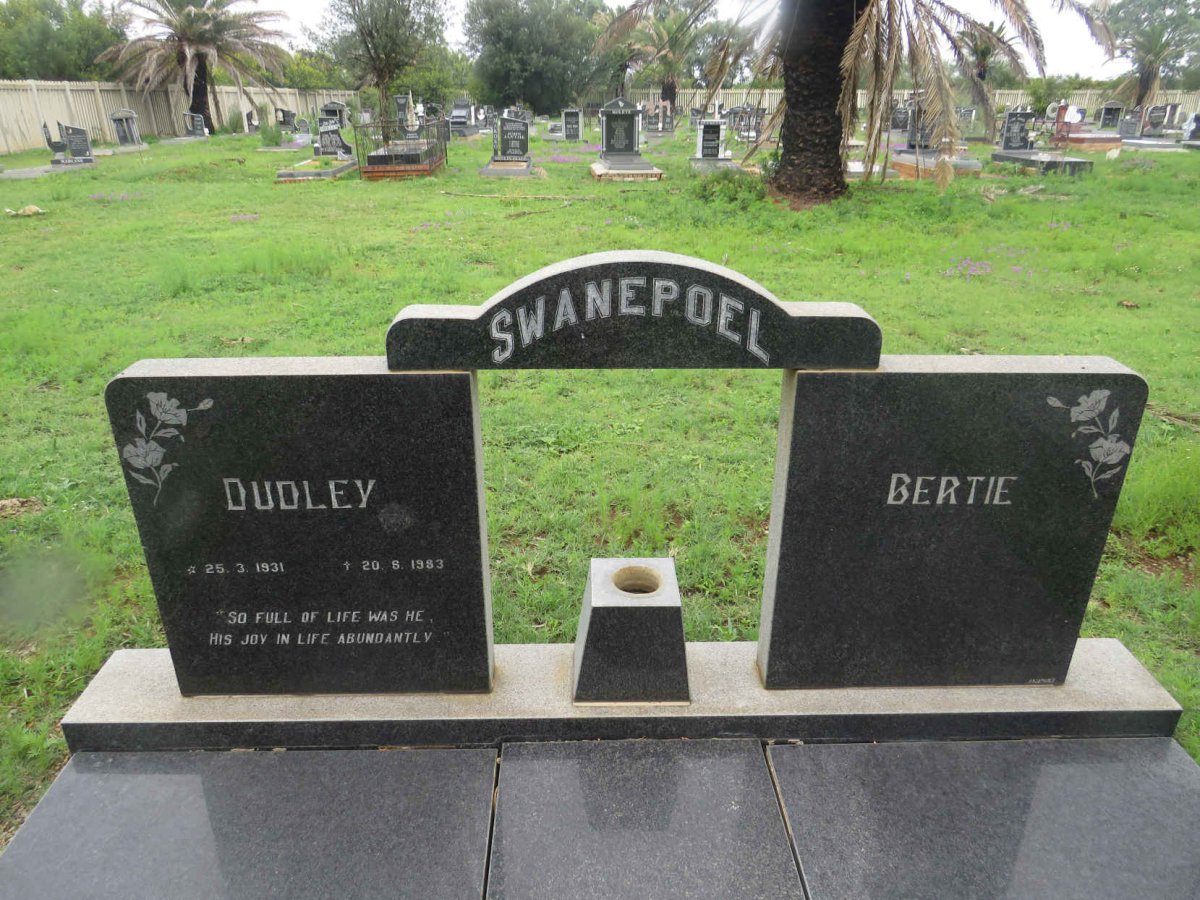 SWANEPOEL Dudley 1931-1983 &amp; Bertie