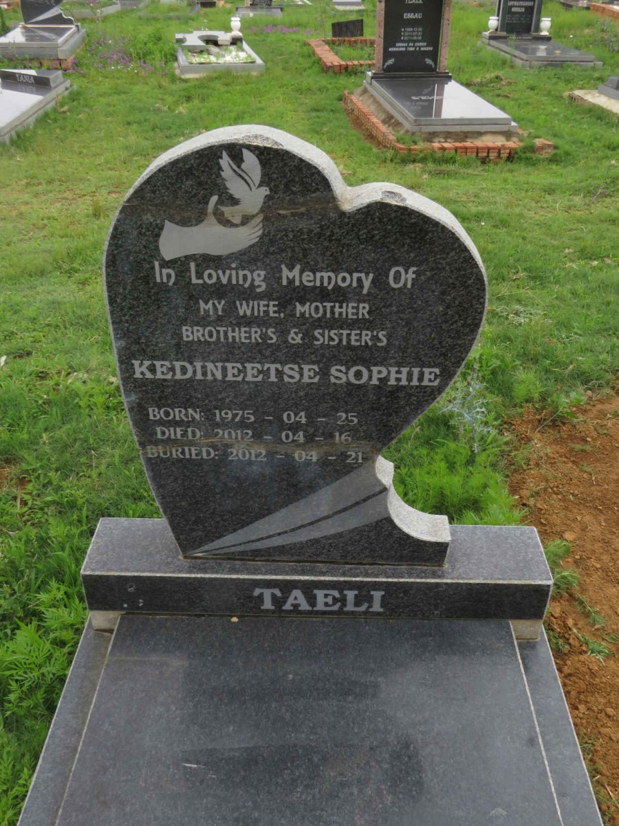 TAELI Kedineetse Sophie 1975-2012