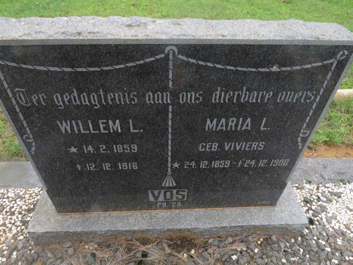 VOS Willem L. 1859-1916 &amp; Maria L.VIVIERS 1859-1900