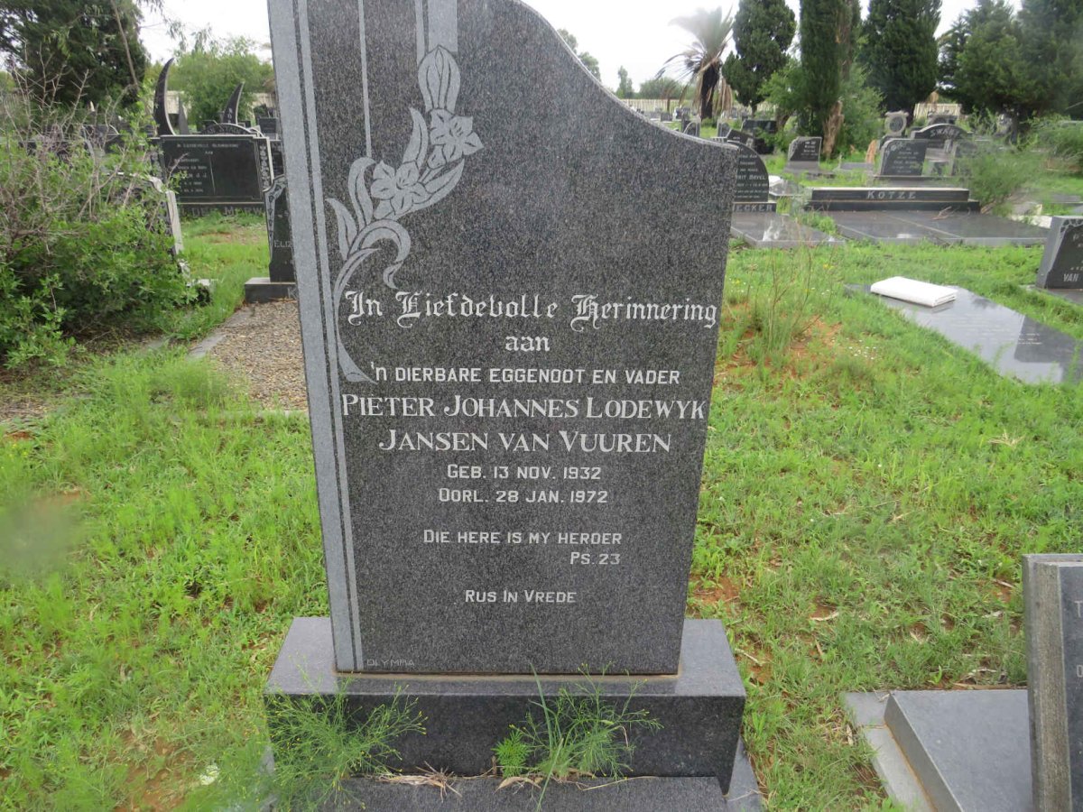 VUUREN Pieter Johannes Lodewyk, Jansen van 1932-1972