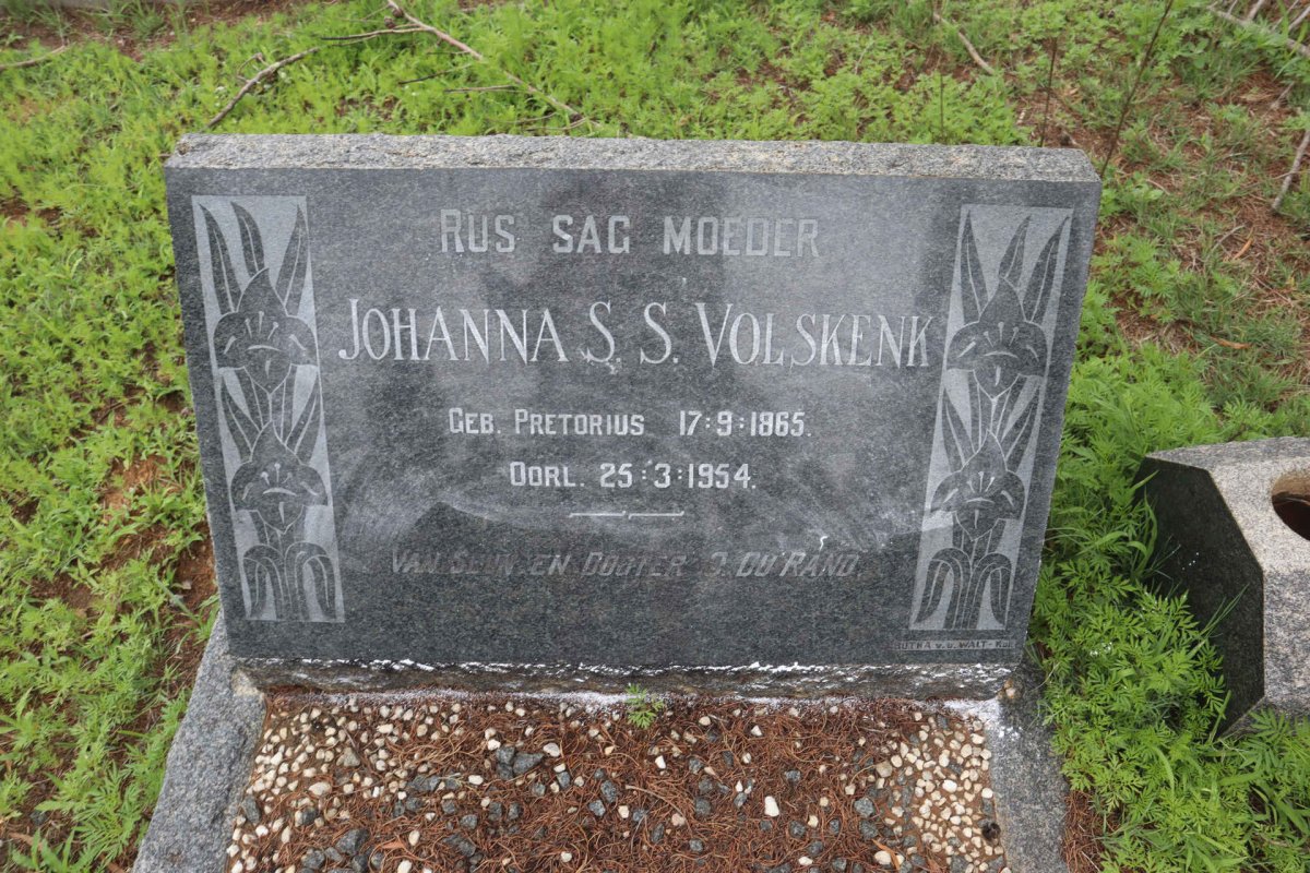 VOLSKENK Johanna S.S. nee PRETORIUS 1865-1954