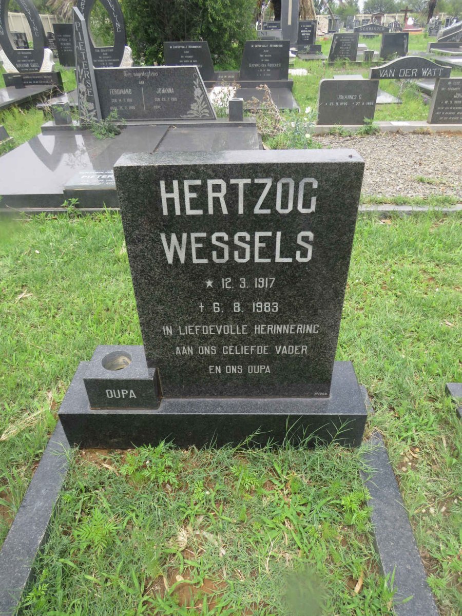 WESSELS Hertzog 1917-1983