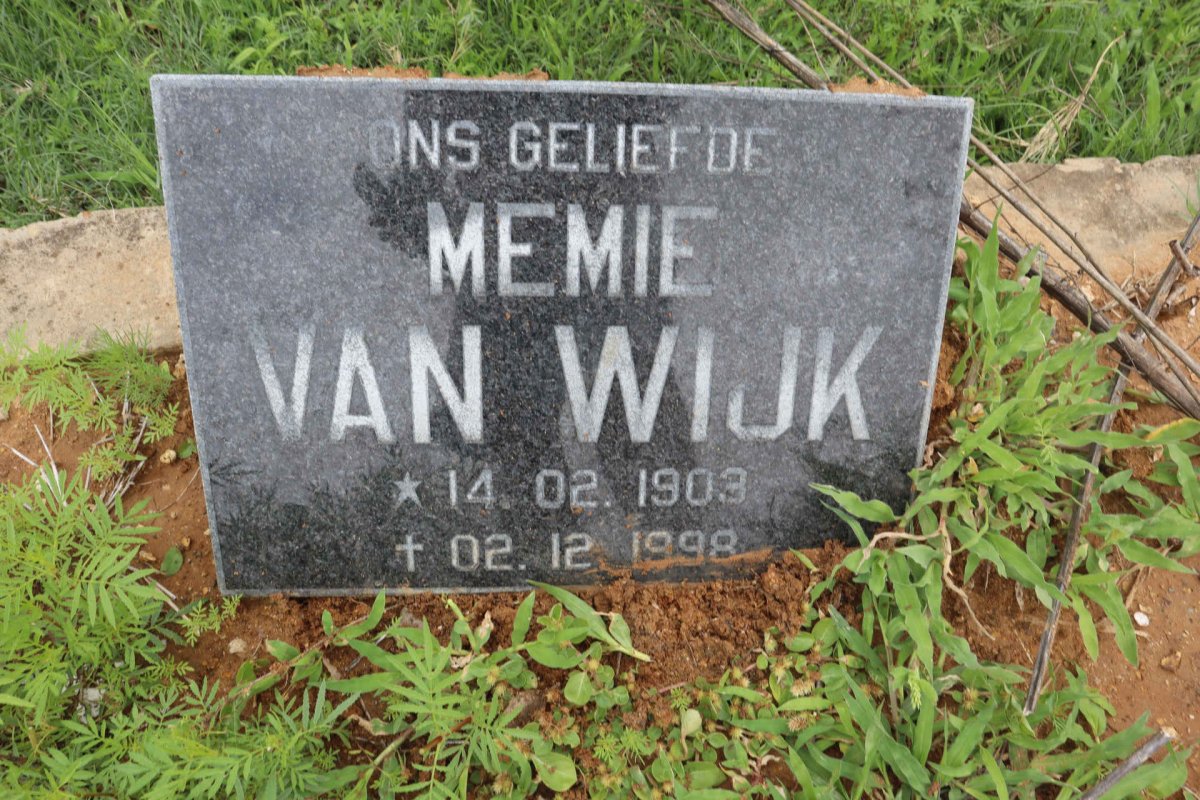 WIJK Memie, van 1903-1998