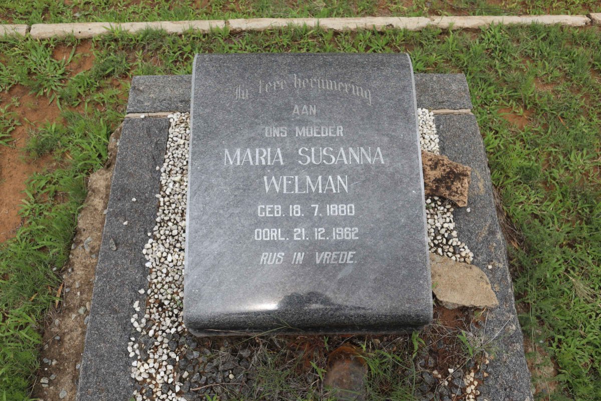 WELMAN Maria Susanna 1880-1962