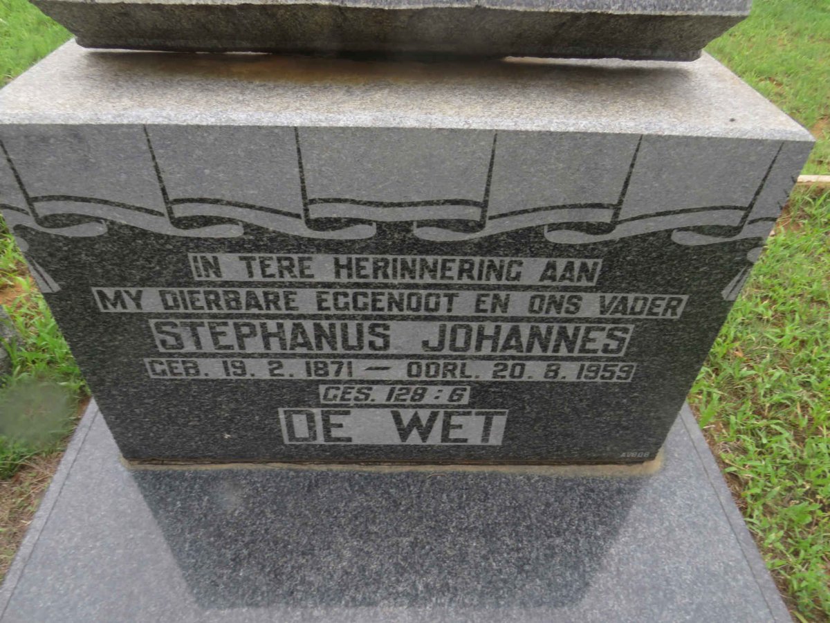 WET Stephanus Johannes, de 1871-1959
