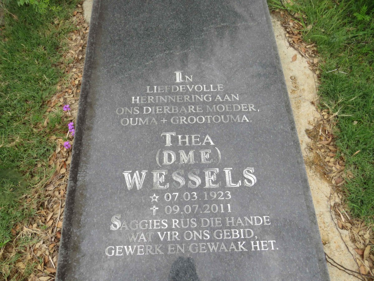 WESSELS D.M.E. 1923-2011