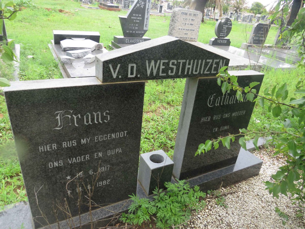 WESTHUIZEN Frans, v.d. 1917-1982 &amp; Catharina 1915-1994