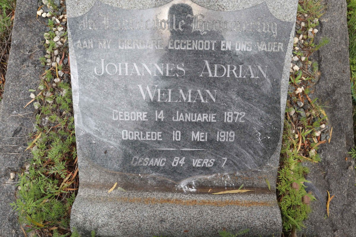 WELMAN Johannes Adrian 1872-1919