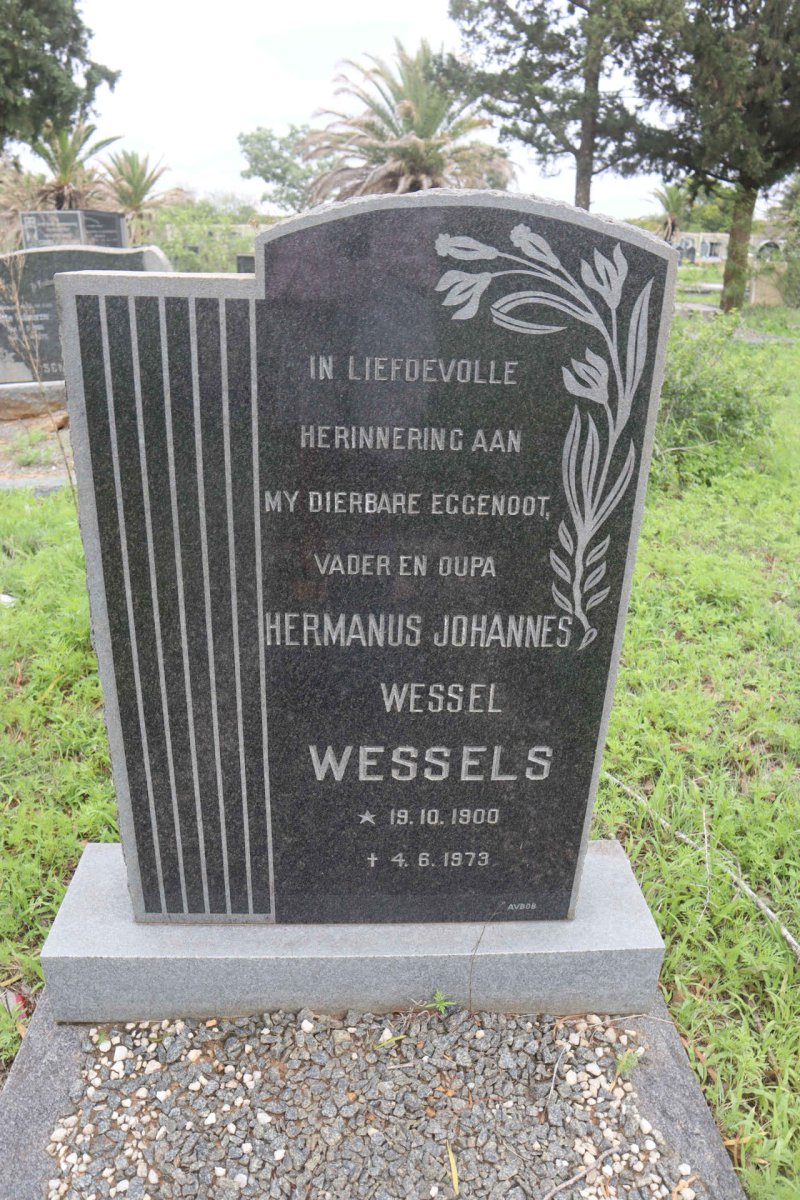 WESSELS Hermanus Johannes Wessel 1900-1973