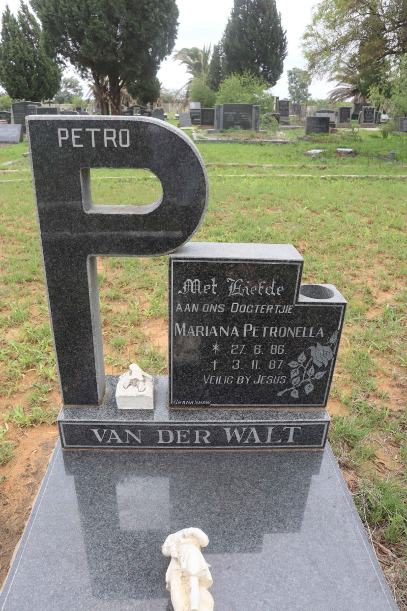 WALT Mariana Petronella, van der 1986-1987