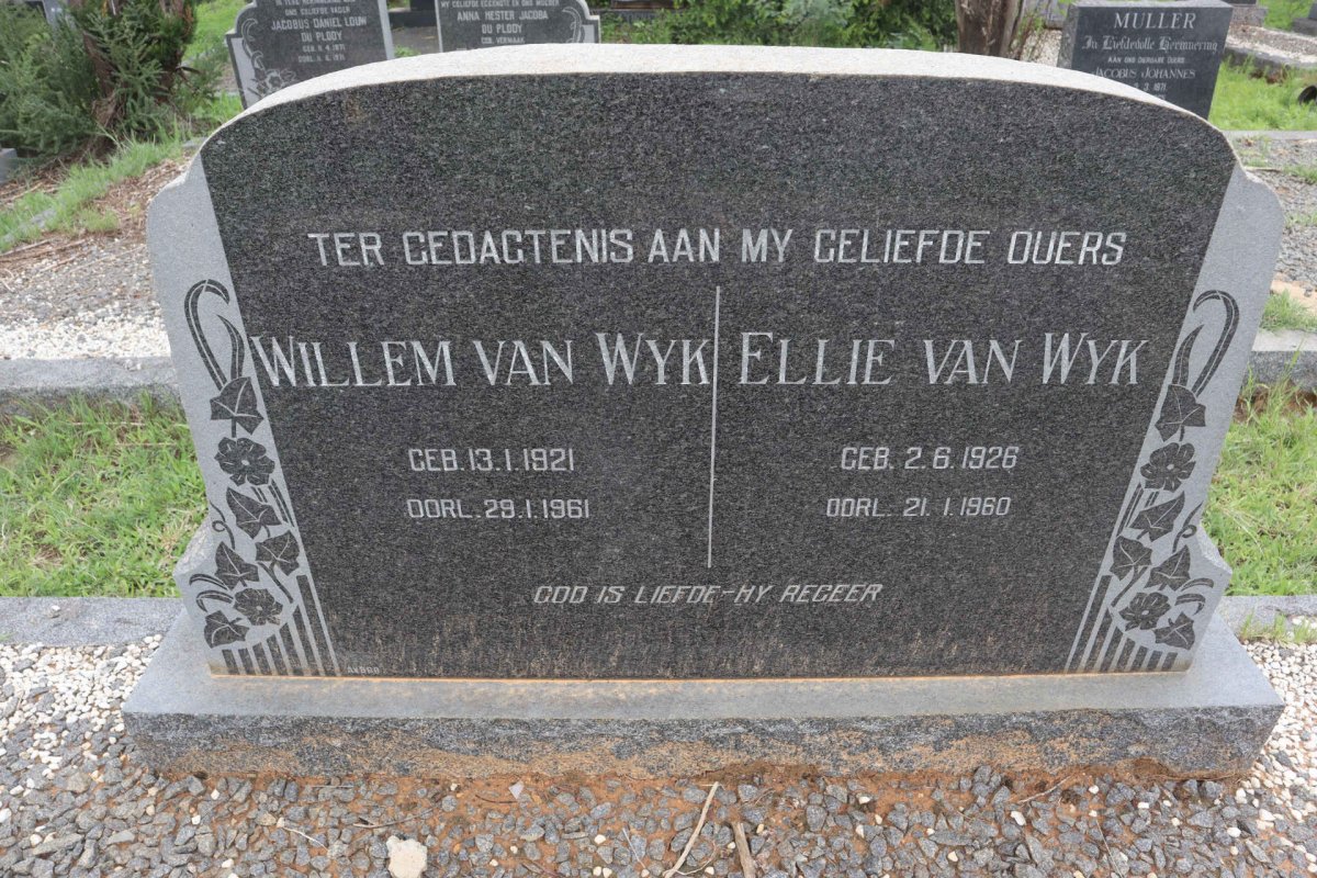 WYK Willem, van 1921-1961 &amp; Ellie 1926-1960