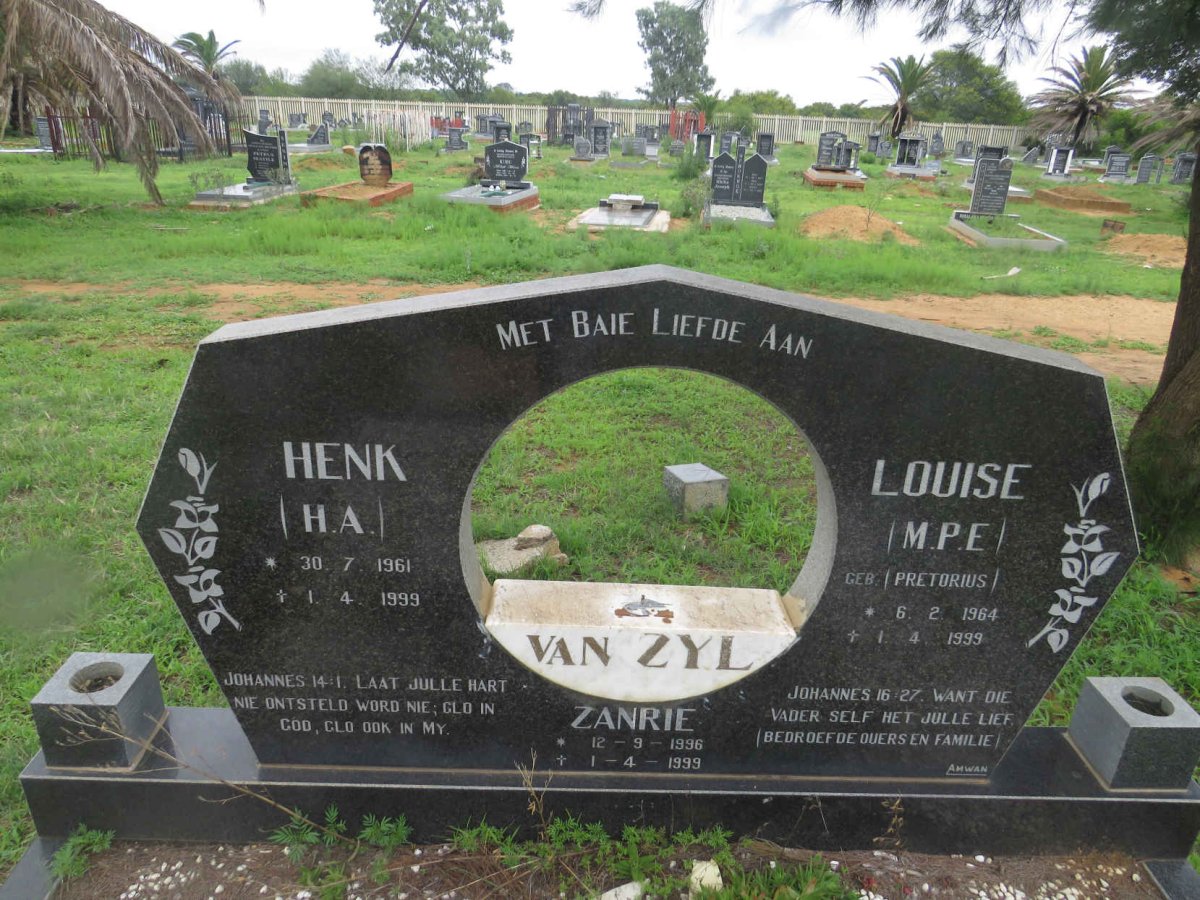 ZYL H.A., van 1961-1999 &amp; M.P.E. PRETORIUS 1964-1999 :: VAN ZYL  Zanrie 1996-1999