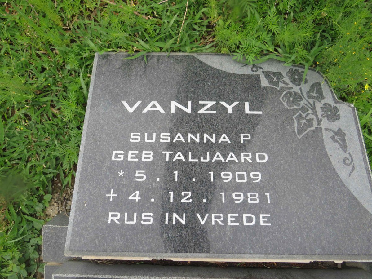 ZYL Susanna P. , van nee TALJAARD 1909-1981