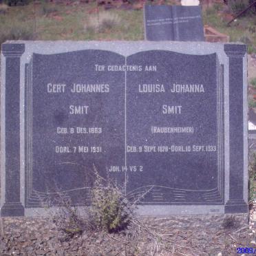 SMIT Gert Johannes 1863-1931 &amp; Louis Johanna RAUBENHEIMER 1878-1933