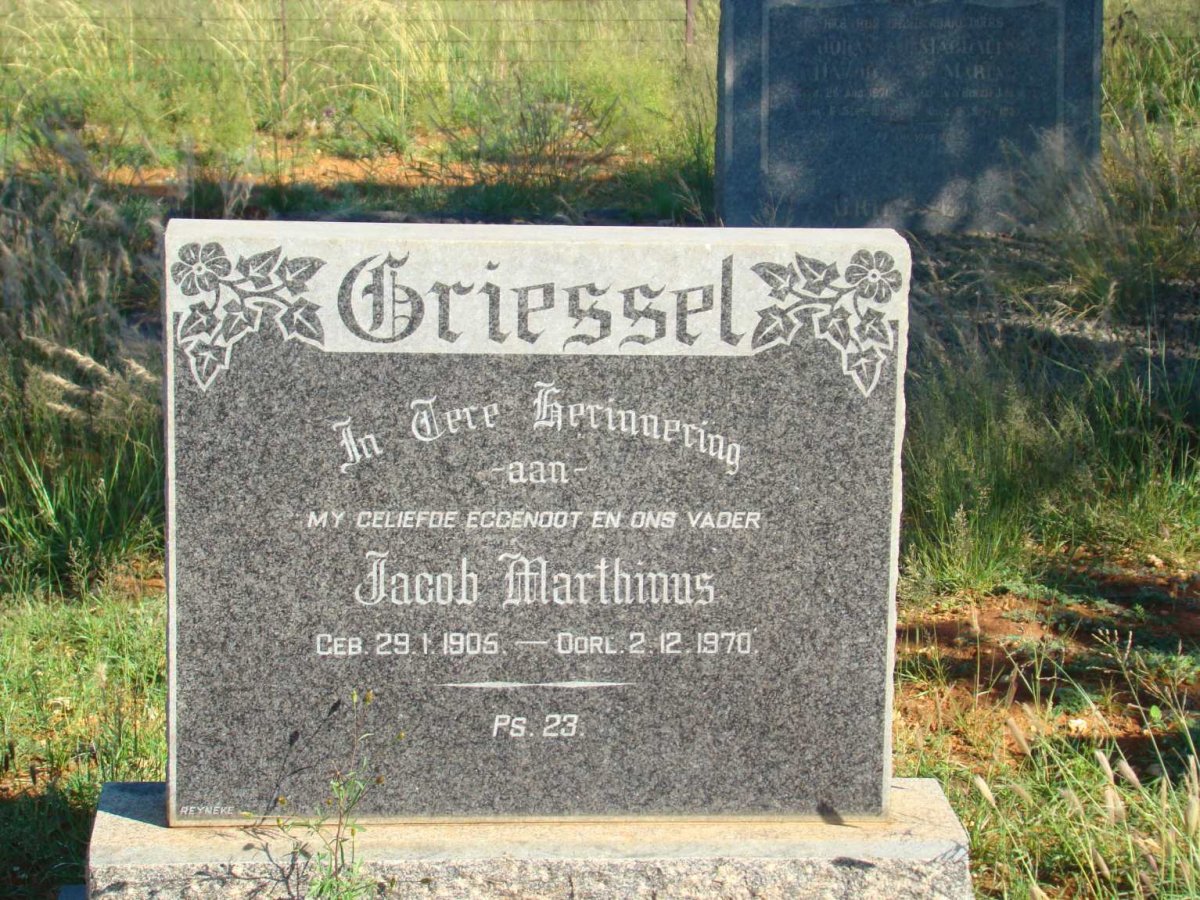 GRIESSEL Jacob Marthinus 1905-1970