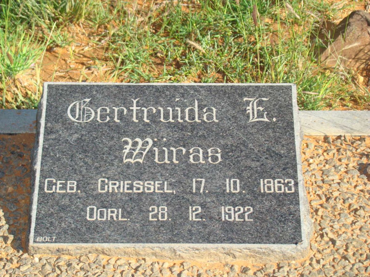 WÜRAS Gertruida L. nee GRIESSEL 1863-1922