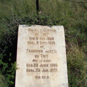 TOIT Charl Philippus, du 1868-1935 &amp; Francina Aletta LE ROUX 1885-1937