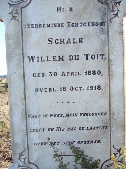 TOIT Schalk Willem, du 1880-1918