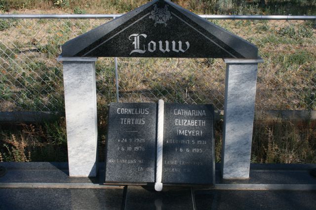 LOUW Cornelius Tertius 1925-1976 &amp; Catharina Elizabeth formerly MEYER nee LLOYD 1931-1985