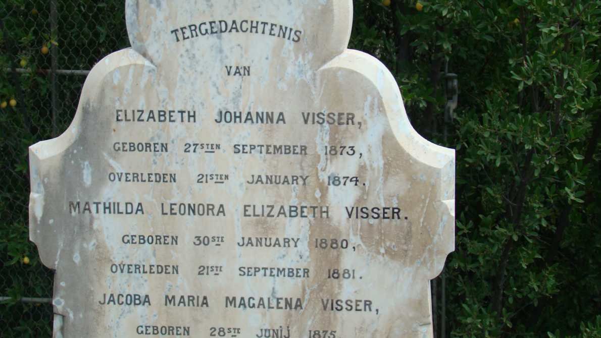 VISSER Elizabeth Johanna 1873-1879 :: VISSER Mathilda Leonora Elizabeth 1880-1881