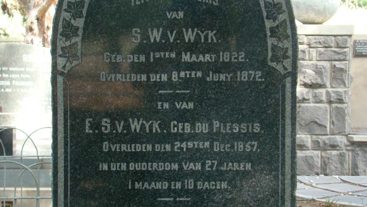 WYK S.W., van 1822-1892 &amp; E.S. DU PLRSSIS -1857